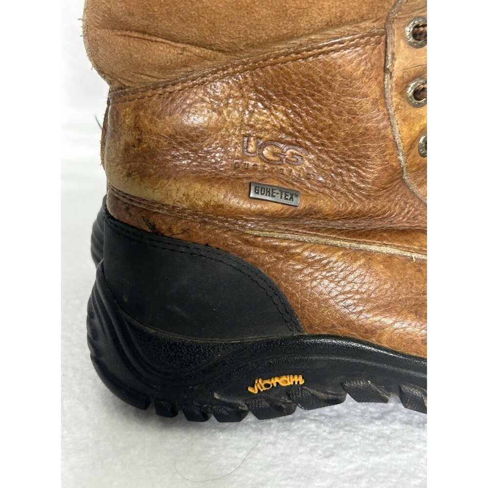 UGG Adirondack Boot Tall III Womens 8 Chestnut Vibram Leather Gortex Sheepskin - Picture 4 of 16